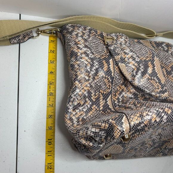 G.I.L Milano Large Snakeprint Leather Shoulder Crossbody Bag Purse Designer - Picture 9 of 10